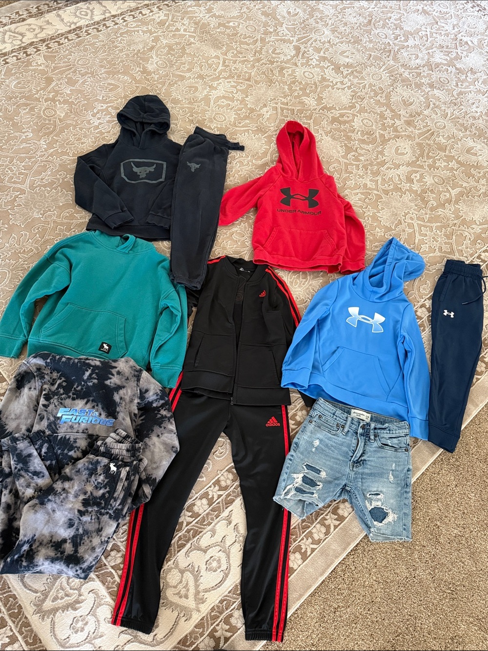 Under Armour Red Kids' Hoodie & Blue Pullover Set - Mixed Colors